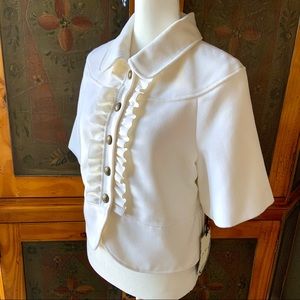 Alice Temperley•L•Ivory Ruffle Front Jacket